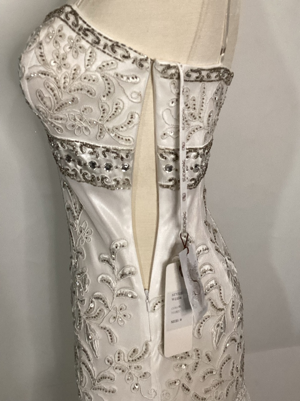 Vintage NWT Sue Wong Stunning Strapless Bridal or Prom Gown Sz 0 - Picture 12 of 16